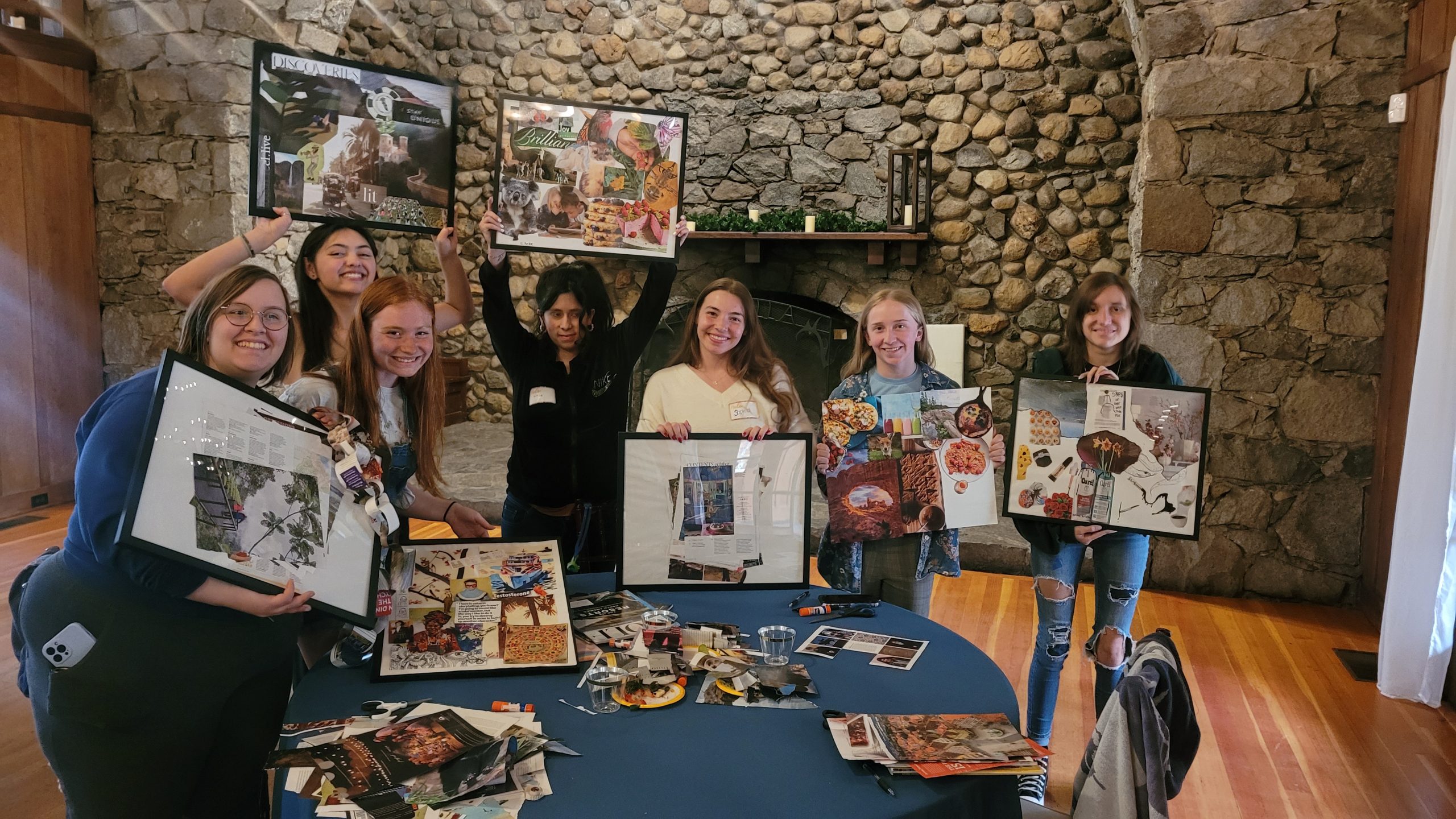 Young women with their Dream Boards at the Dream It Be It workshop at Valhalla