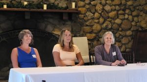Panel of women who worked in diverse areas talking at the Dream It Be It workshop at Valhalla