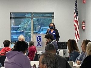 Presenting a Scholarship at the annual Scholarship breakfast