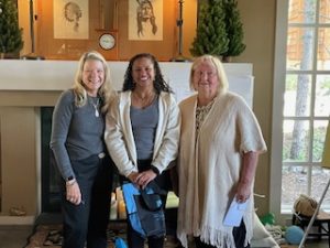 President Lisa and President Elect Paula welcome new member Tommye during our annual retreat