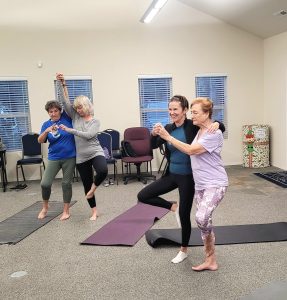 Balancing poses at Yoga with Susan Glasson
