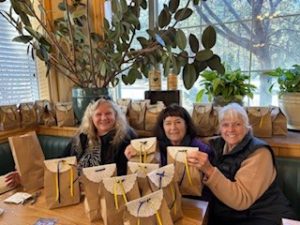 Putting together cookie bags for seniors following their Senior Project presentations at South Lake Tahoe High School.