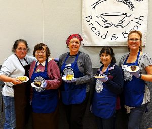 Delicious desserts being served at the community meal with Lasagna Love and Bread and Broth